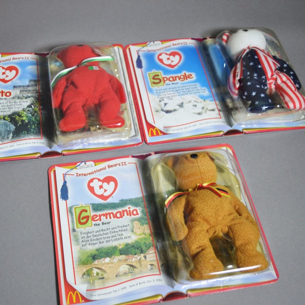 2000 Ty McDonald's Set of 3 International Bears II Teenie Beanie Babies